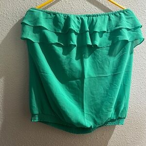 Green Ruffle Tube Top